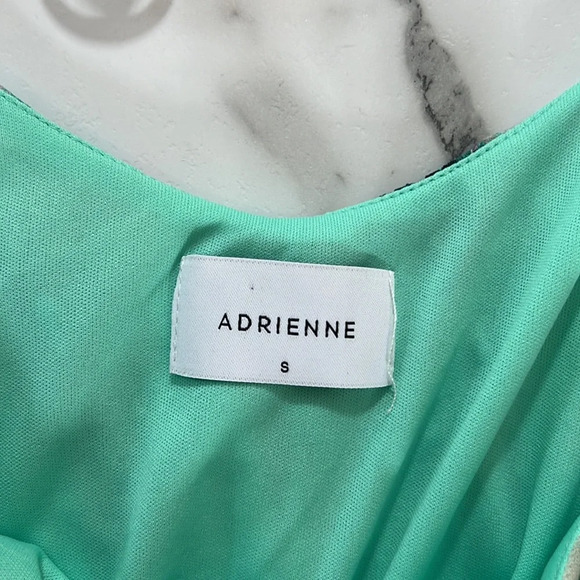 Adrienne Sundress Womens Small Green Swirl Print Flowy Spaghetti Strap Tunic - Picture 7 of 8